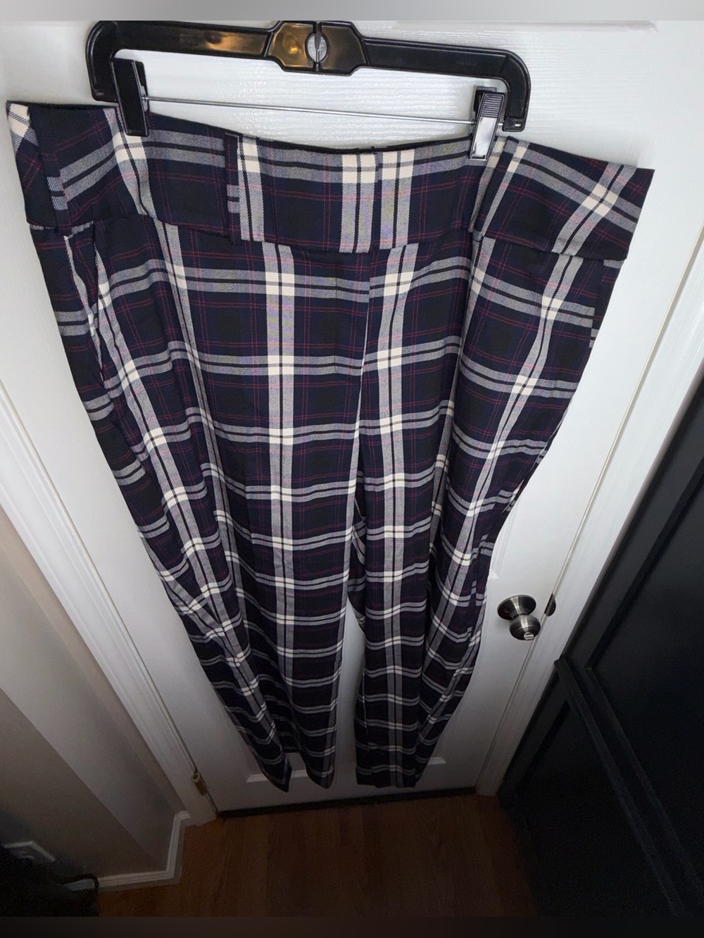 NWT Lane Bryant 24 Long Wide Leg Signature Dress Pants 24L Blue Plaid High Rise - Picture 10 of 14